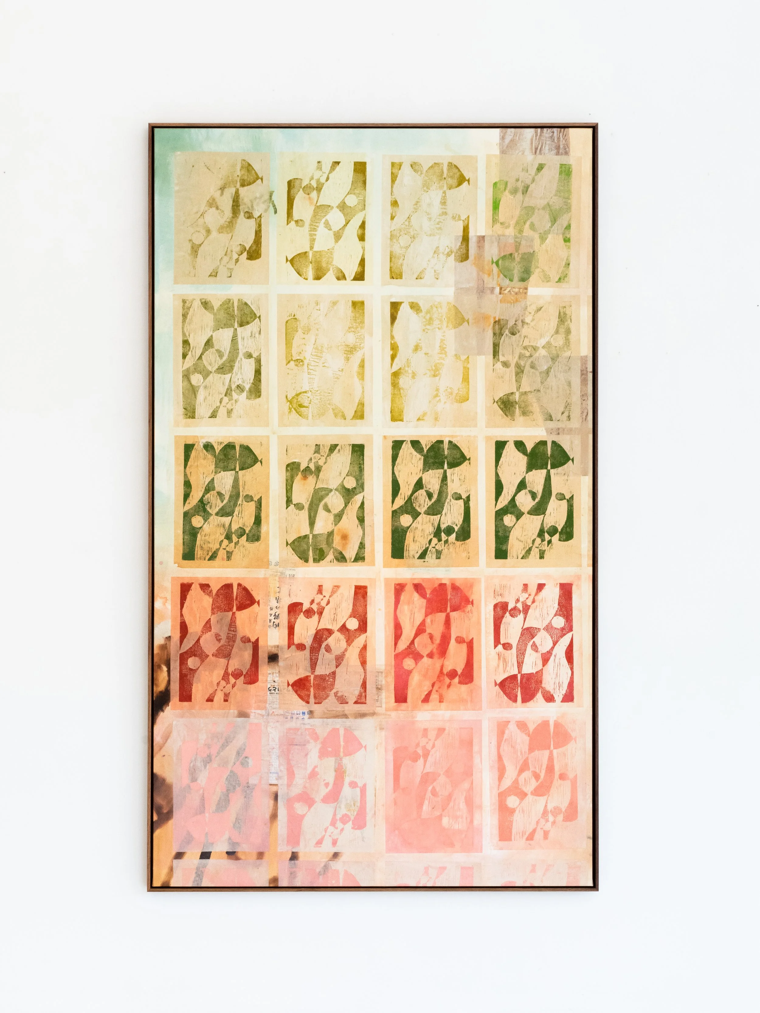 Daily Journal by Ash Holmes, 2023, Oil, Acrylic and Japanese paper on Canvas