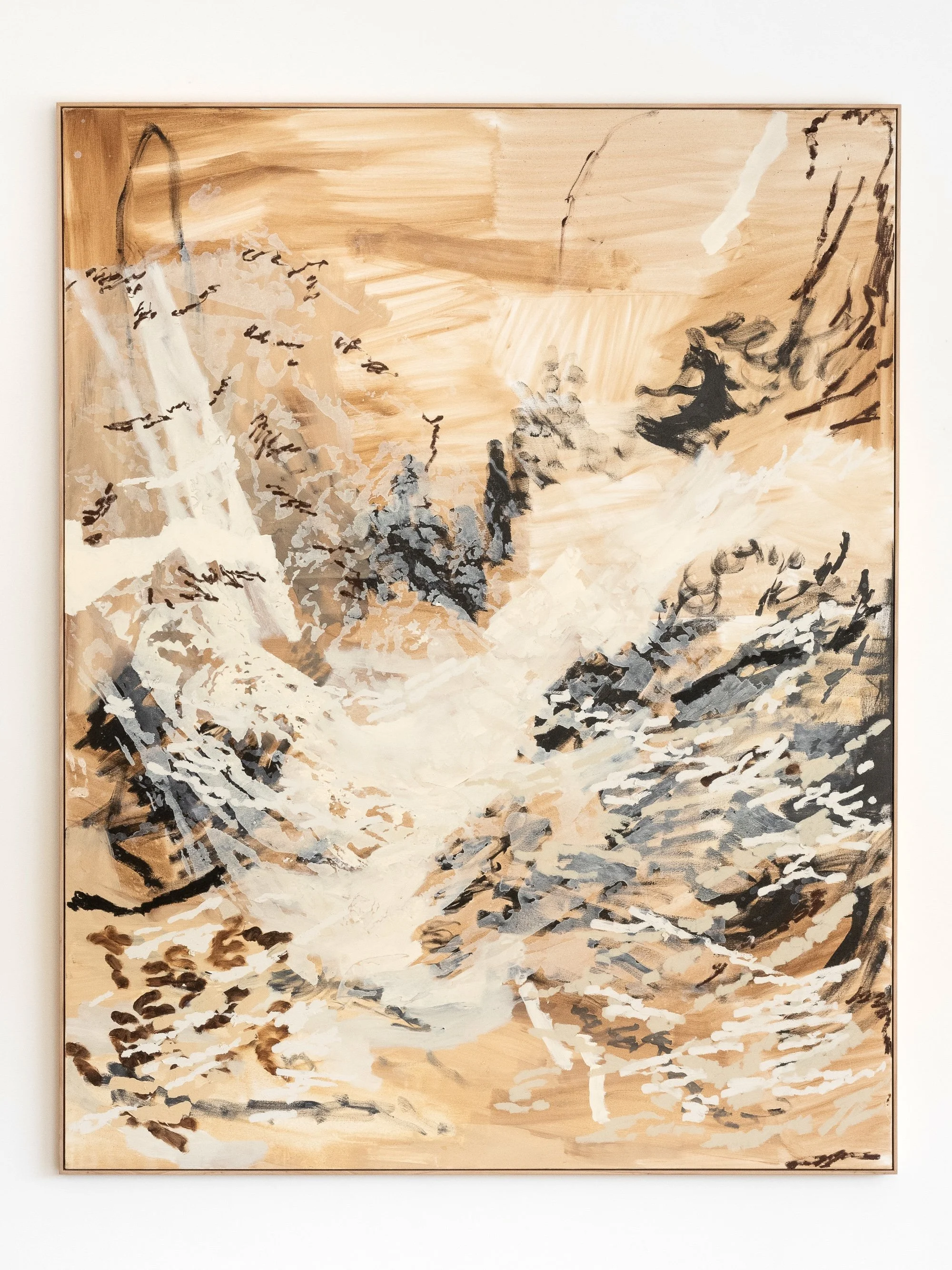 Golden Tide Over The Rocks by Ash Holmes, 2023, Oil and acrylic