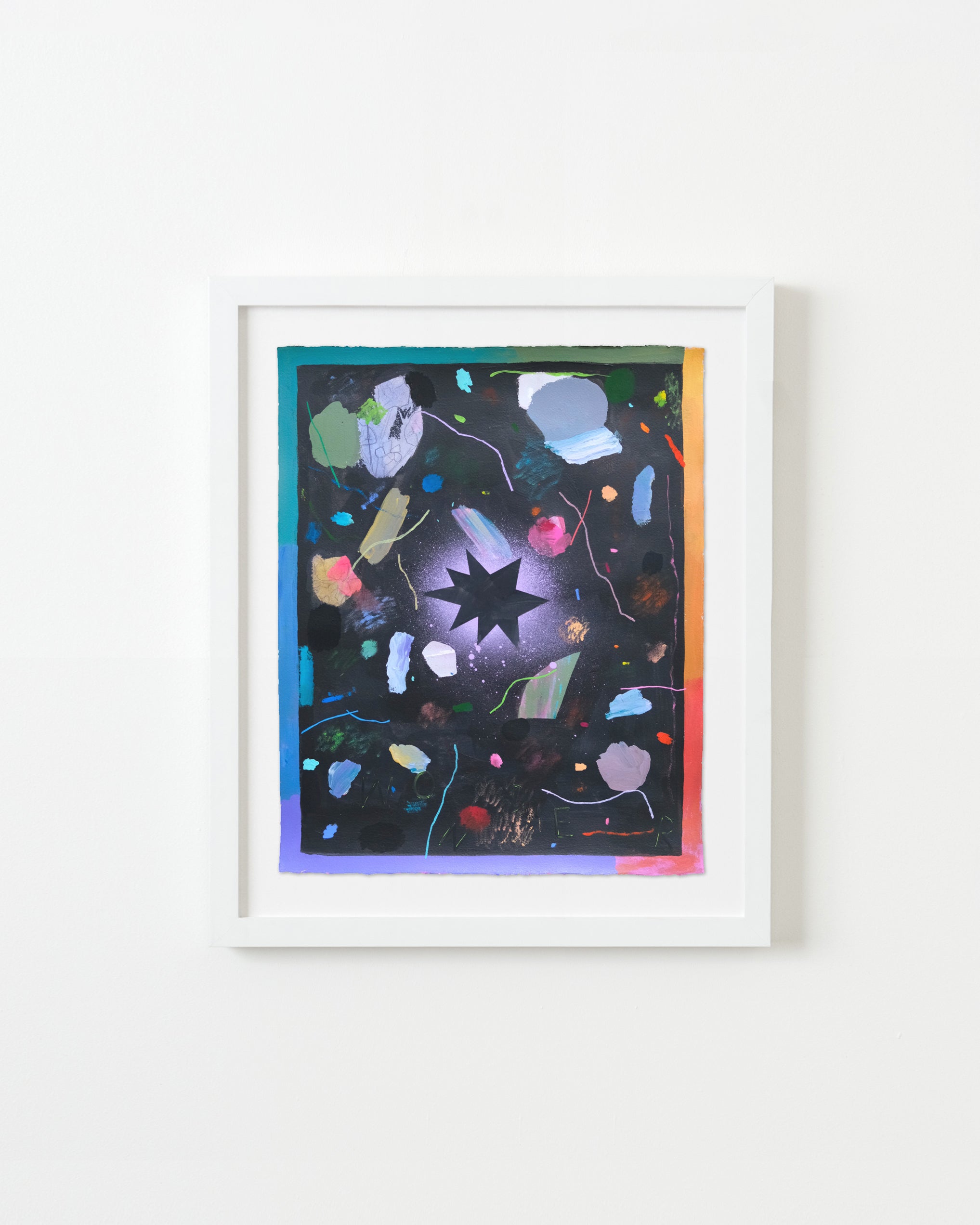 into the abyss (wonder) by Ashely Peifer — Colored pencil, watercolor, flashe, spray paint, collage, and gel medium on Arches watercolor paper