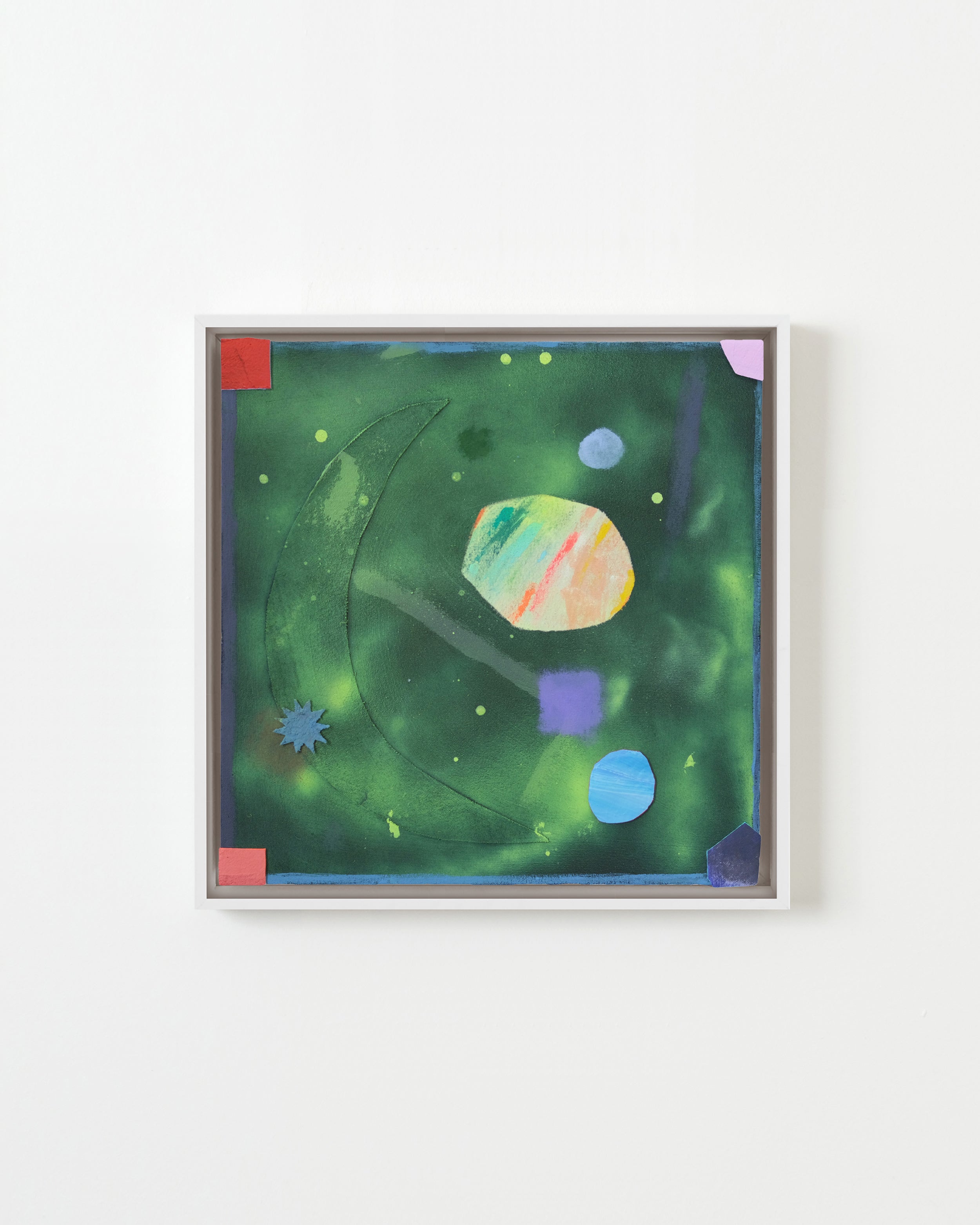 planetarium by Ashely Peifer — Mica, flashe, spray paint, acrylic, gel medium, and fiber paste on canvas