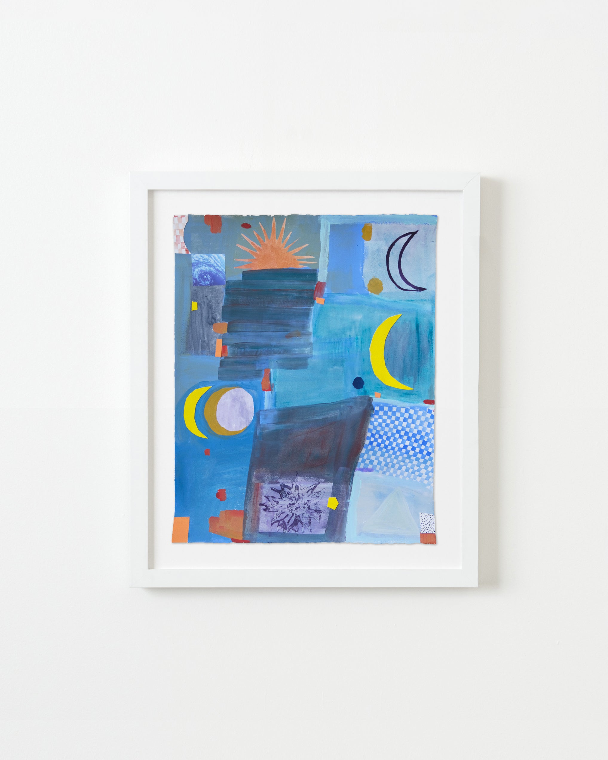 sun moon earth by Ashely Peifer — Acrylic, ink, watercolor, and colored pencils on Arches watercolor paper