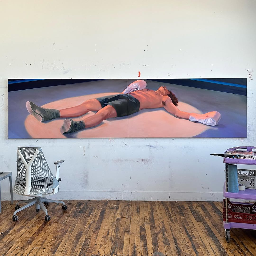 How A Fall Can Make You Real by Caleb Hahne Quintana, 2023, Oil and acrylic on canvas