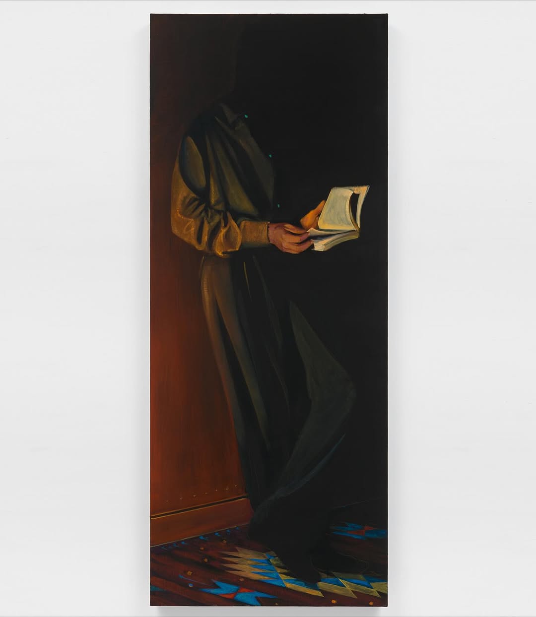 The Poet (for Bolaño) by Caleb Hahne Quintana, 2025, Flashe and drybrush on linen