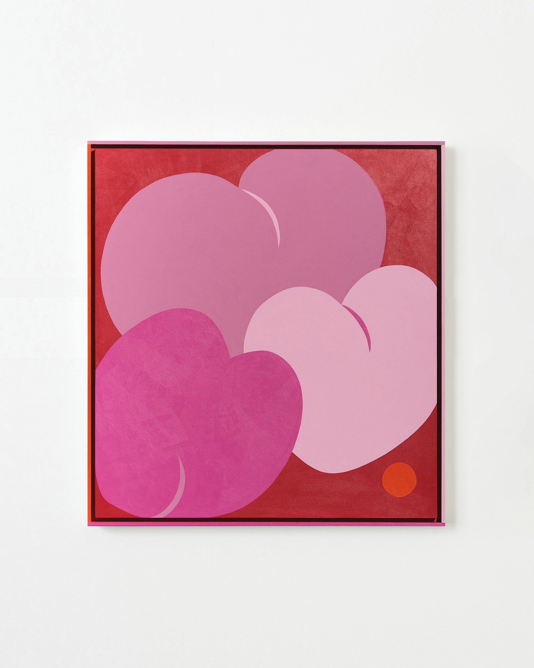 Her Three Ripe Fruits by Evi O — Acrylic on birch panel, with hand-painted timber frame.