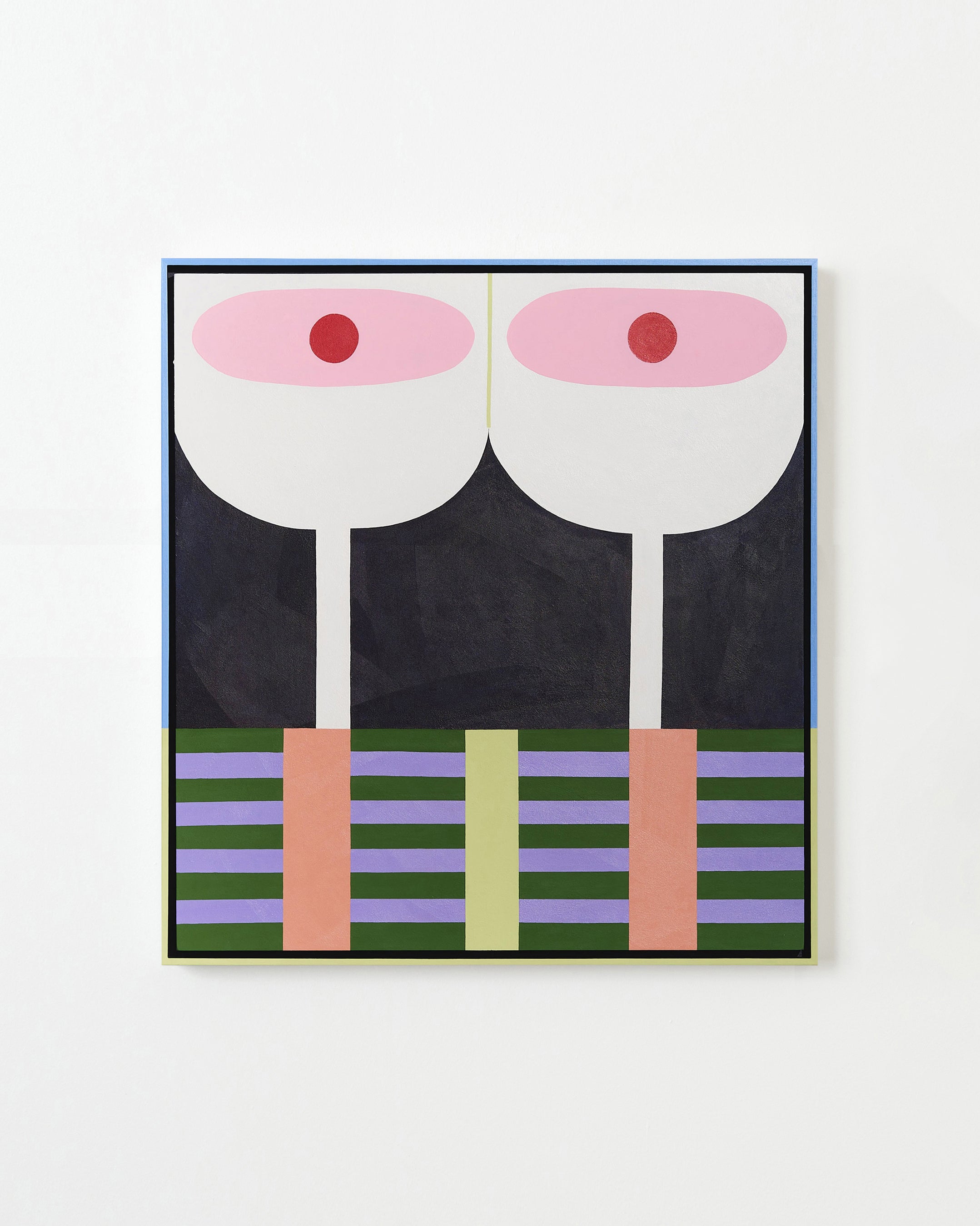 We Had Strawberry Sundaes For Lunch by Evi O — Acrylic on birch panel, with hand-painted timber frame.