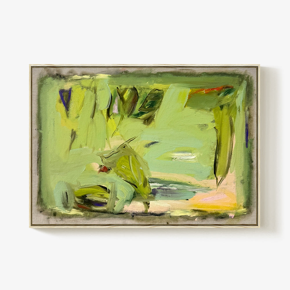 A Long Breath by Petra Schott, 2025, Oil and charcoal on raw canvas