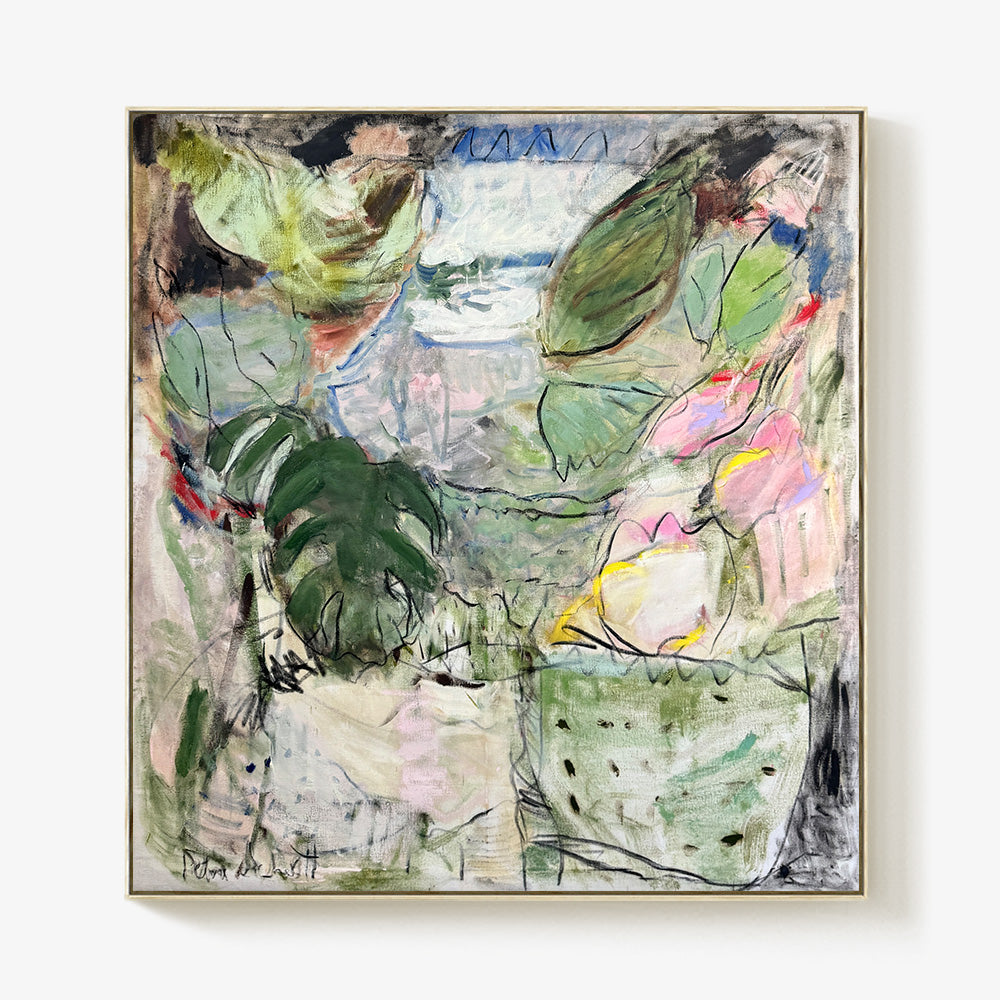 Abundance by Petra Schott, 2026, Oil on raw hemp canvas