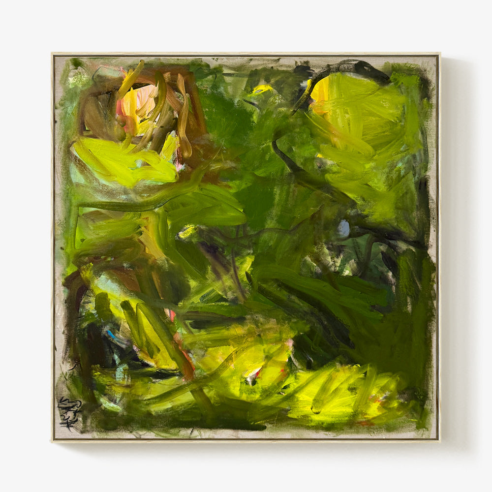 All Coming Together by Petra Schott, 2025, Oil and charcoal on raw canvas