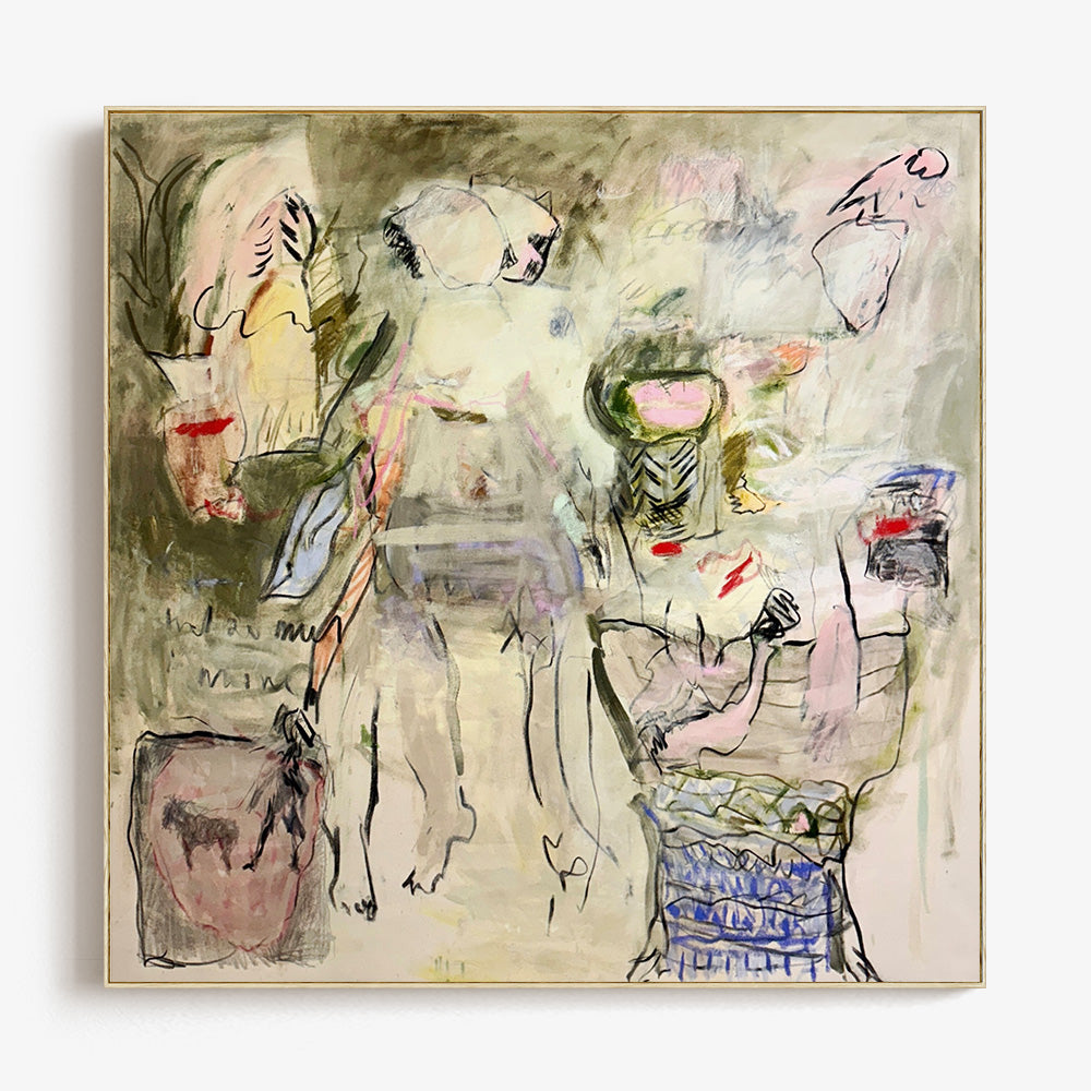 Celebrations by Petra Schott, 2025, Oil, charcoal, chalk on canvas