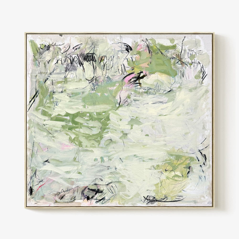 Cy Twombly in The Meadows by Petra Schott, 2026, Oil and charcoal on raw canvas