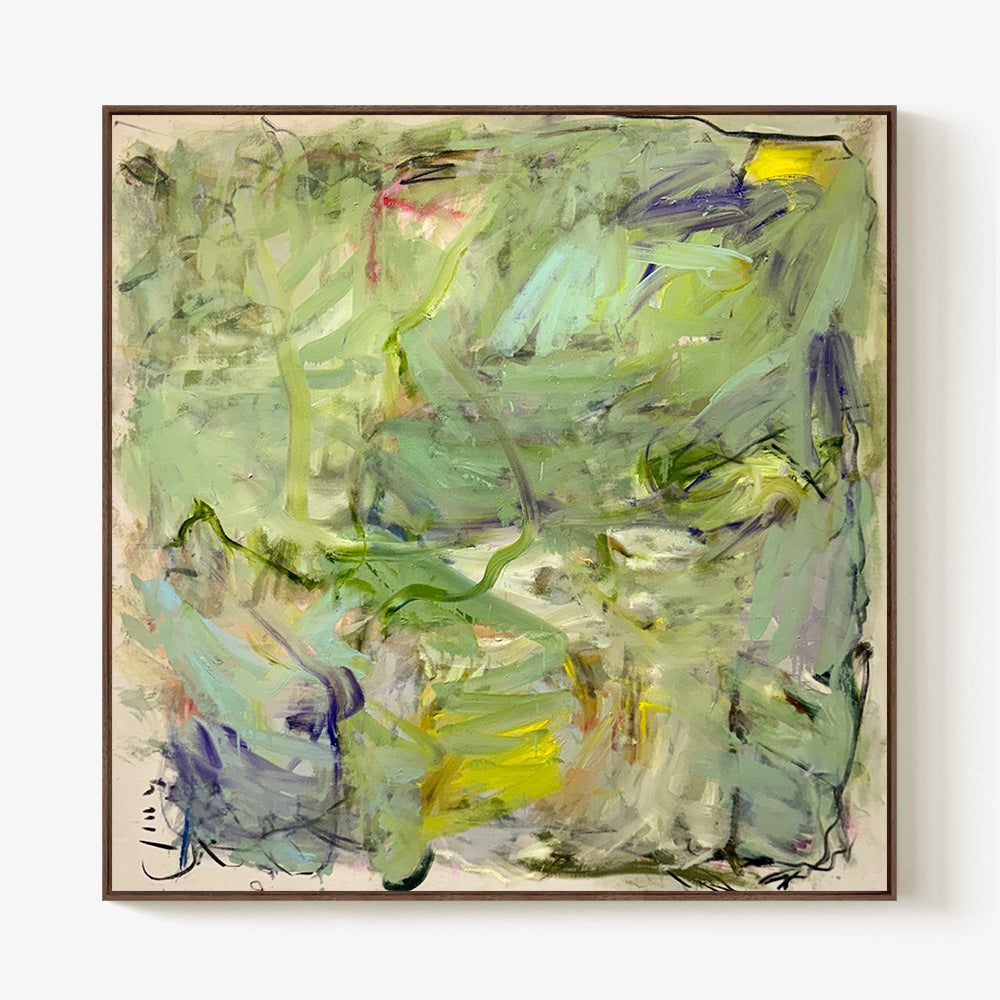 Down To The River by Petra Schott, 2026, Oil and charcoal on raw canvas
