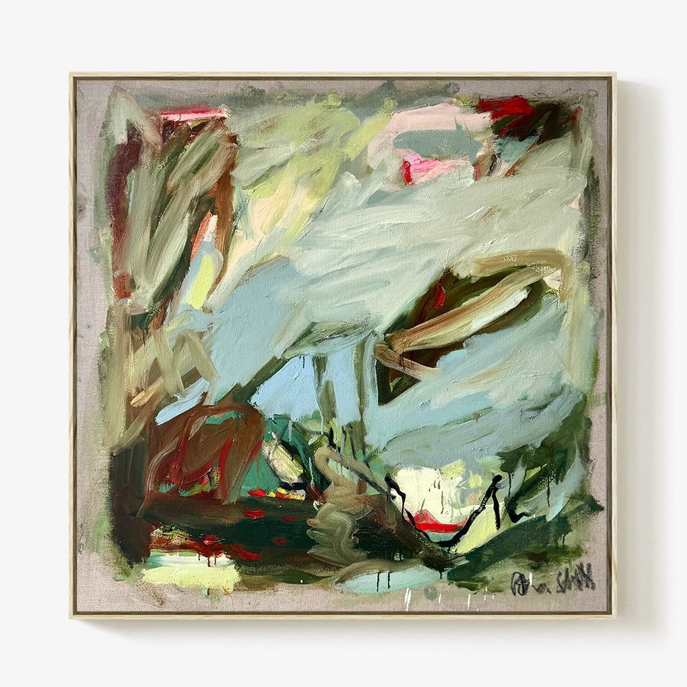 Meet Me There III by Petra Schott, 2026, Oil and charcoal on raw canvas