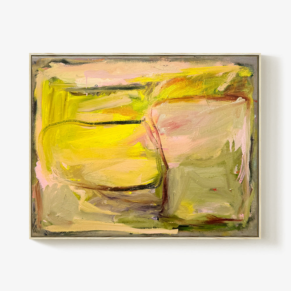 On My Way by Petra Schott, 2025, Oil on raw canvas primed with transparent gesso