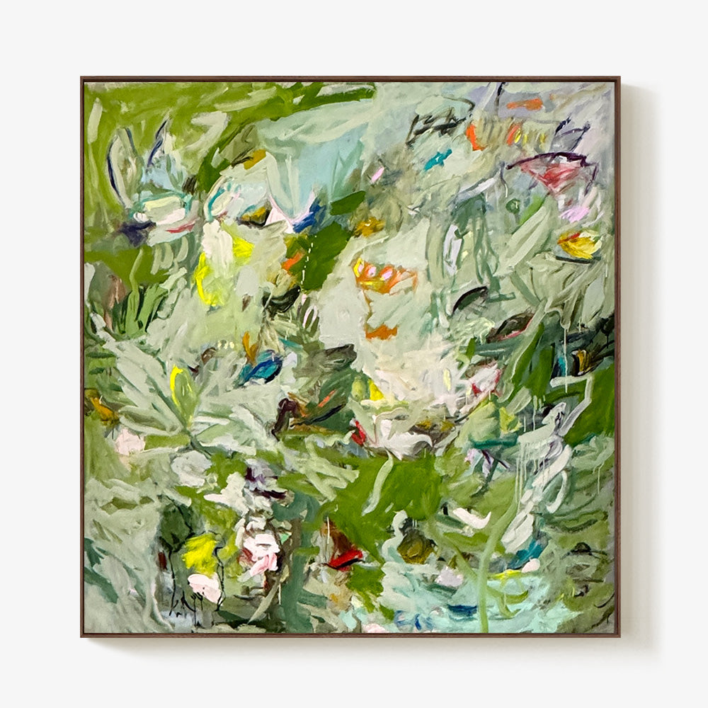 Thinking About Monet by Petra Schott, 2026, Oil on raw canvas