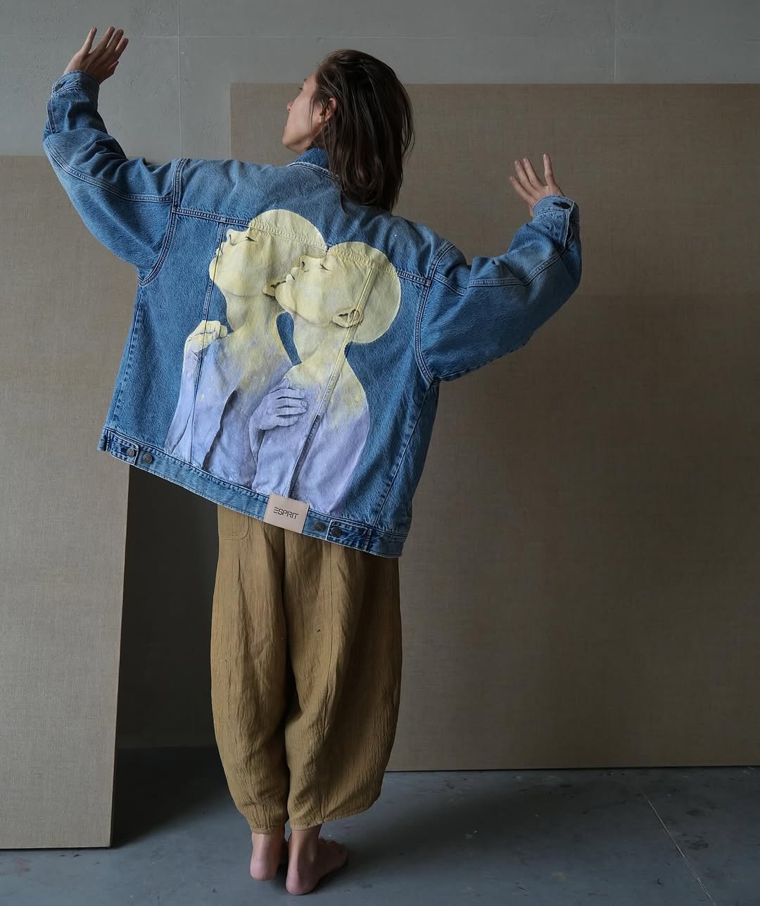 Jacket art by Pon Arsher — Acrylic textile on jeans