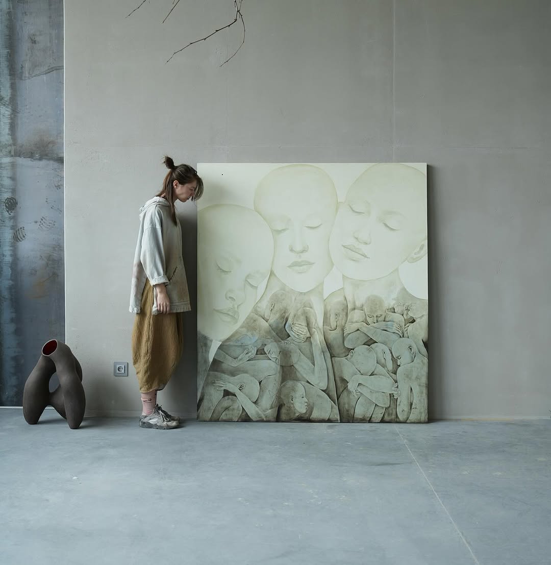 Pale ash by Pon Arsher, 2025, oil on canvas