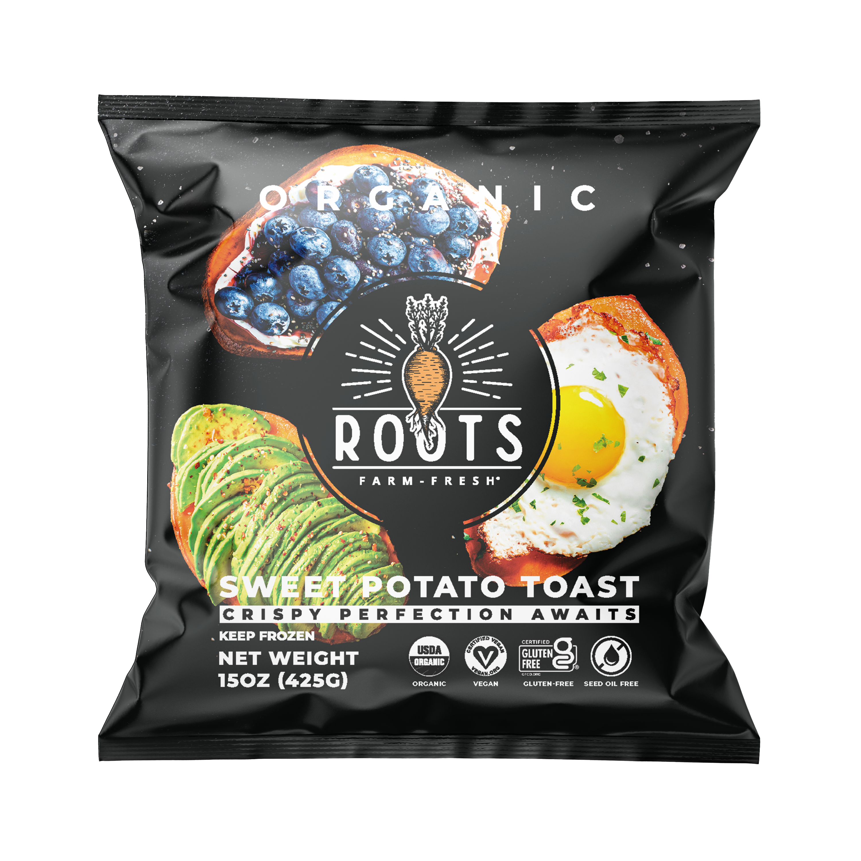 Sweet Potato Toast by Roots Farm Fresh, 2024, Organic Sweet Potatoes, Organic Avocado Oil, Organic Batter