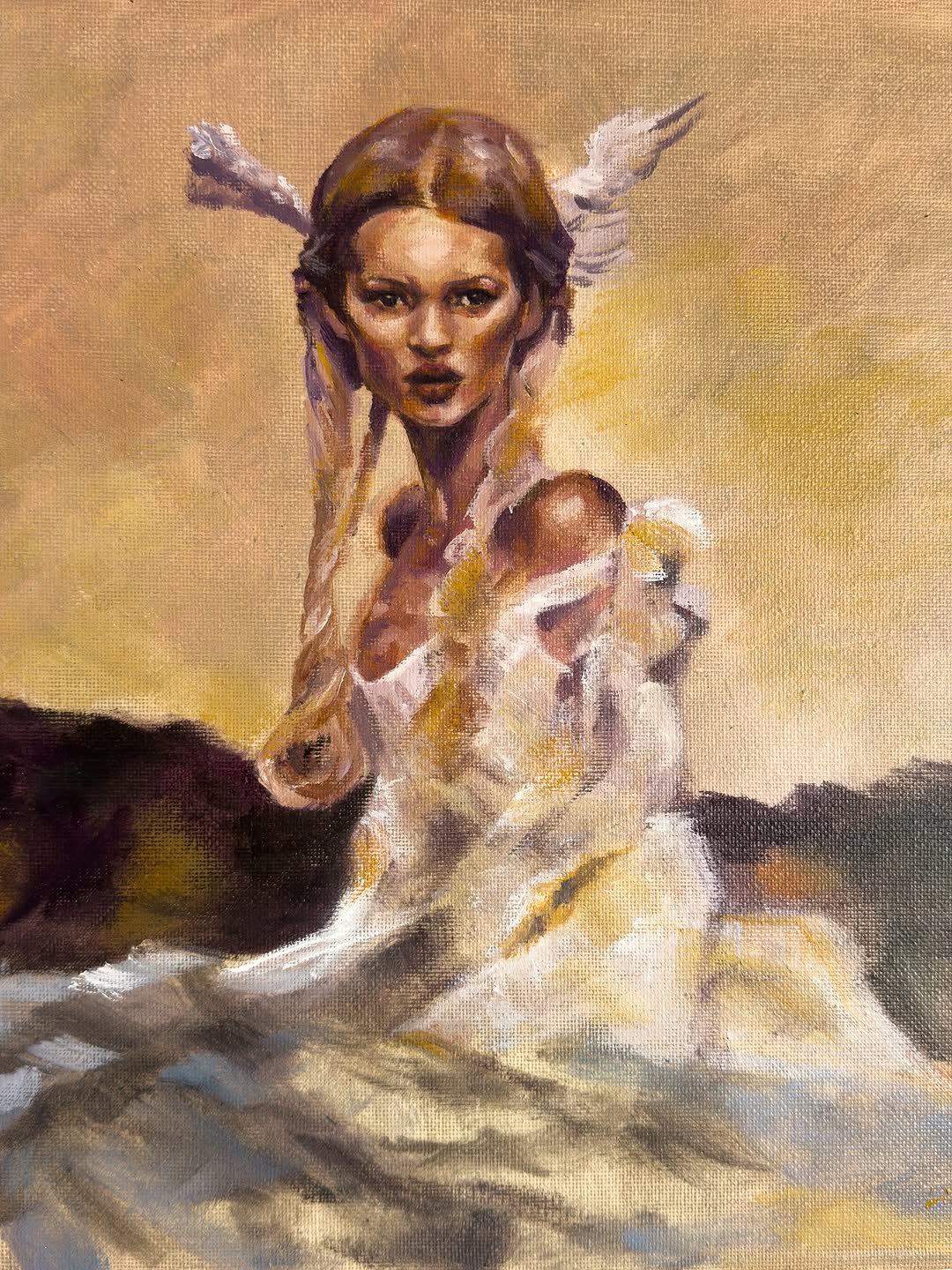 John Galliano x Kate Moss by Javiera Liapiz — Oil on canvas