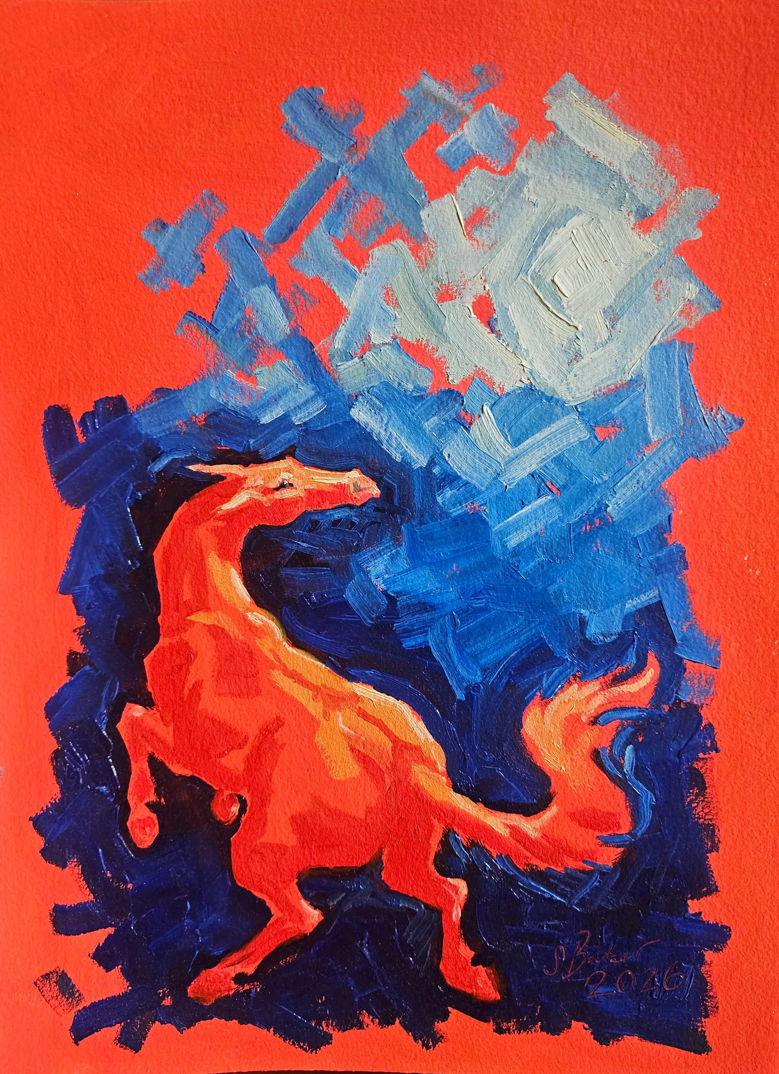 In the Dark by Sylvie Baker — Oil on Paper