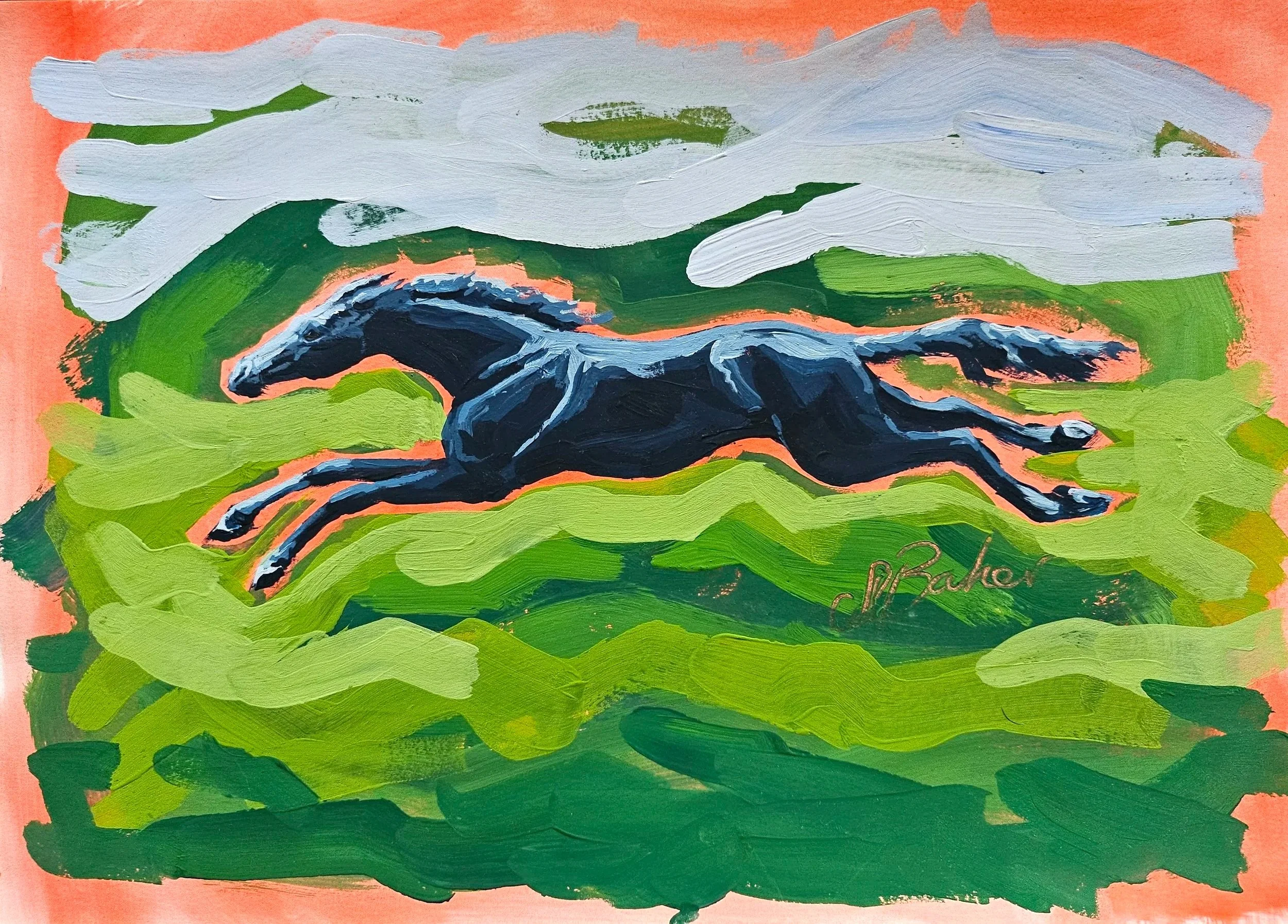 The Stretch by Sylvie Baker — Acrylic on Paper