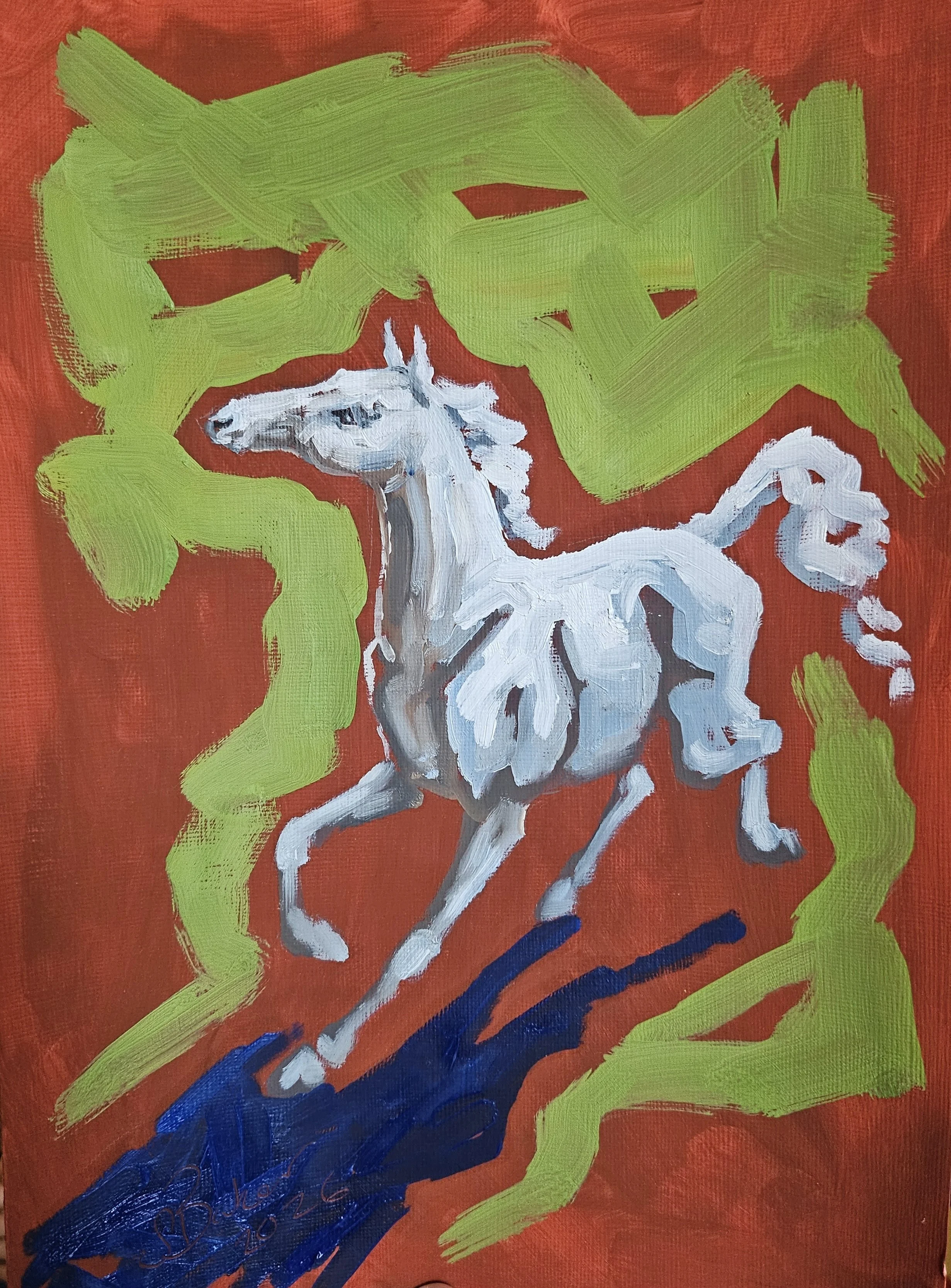 Trotting Horse by Sylvie Baker — Oil on Paper