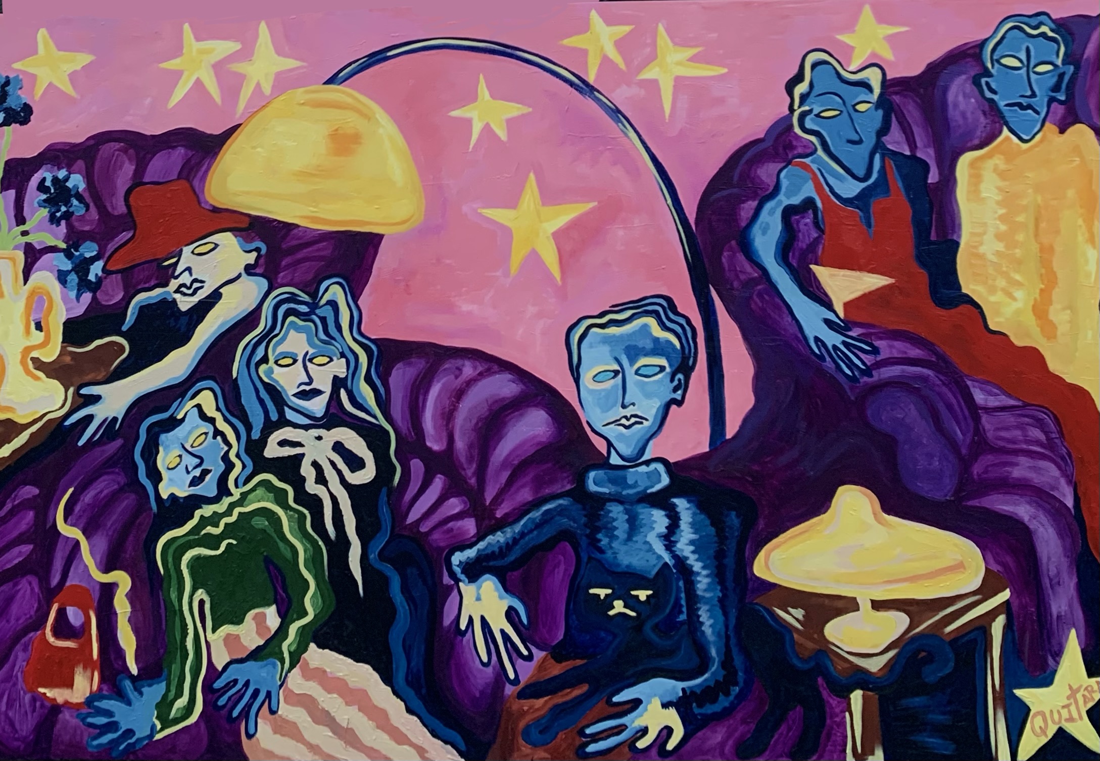The Cat That Travelled To Outer Space! by Taylor Quitara — Oil painting on canvas